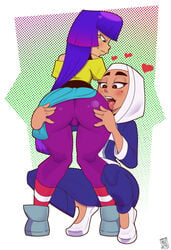 2girls asian asian_female ass ass_worship big_ass butt female female_face_near_ass female_focus female_only glitch_techs hijab interracial interracial_yuri kenbr_arts miko_kubota multiple_girls muslim netflix nickelodeon no_eyewear skindentation tagme wide_hips yuri zahra_rashid