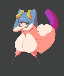 animated artist_request breast_pull curvy curvy_figure huge_ass huge_breasts league_of_legends light_blue_eyes light_blue_hair milk milking milking_machine penetration sona_buvelle thick_thighs twintails unknown_artist voluptuous