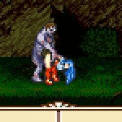 1boy 1boy1girl 1girls animated armor big_breasts blue_hair bouncing_breasts breasts cape defeat defeated defeated_heroine doggy_style eirika_(fire_emblem) evening exposed exposed_breasts exposed_pussy female fire_emblem fire_emblem:_the_sacred_stones gloves high_heel_boots huge_breasts interspecies male night nintendo outdoors pixel_art princess rape raravista royalty sex thighhighs thrusting vagina vaginal_penetration vaginal_sex zombie