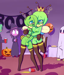 2018 anthro ass bee_costume breasts brother brother_and_sister drunk exhibitionism female halloween halloween_2018 halloween_costume horny incest male male/female naked naked_costume nude nudity oliver_(screwroot) olivia_(screwroot) penis pussy screwroot sister touching