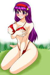 1girls 2d athena_asamiya breasts ebimayo female king_of_fighters purple_hair snk solo tagme