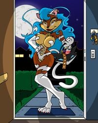 anthro canine carmelita_fox catsprin cosplay darkstalkers felicia female female_only fox fur furry mammal medium_breasts mole mole_under_eye operative_274 sly_cooper_(series) smooth_fur solo