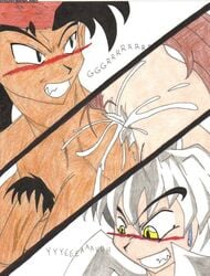 aerisdies inuyasha inuyasha_(character) koga male male_only multiple_males trainer_(artist) yaoi