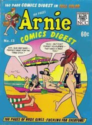 2girls alias_the_rat archie_andrews archie_comics black_hair blonde_hair breasts casual comic_cover female human multiple_girls nude pale_skin public pussy veronica_lodge