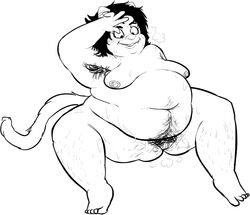 armpit_hair barefoot bbw breasts chubby female_leg_hair hairy_belly hairy_legs hairy_pussy musk nepeta_leijon obese