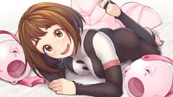 1girls artist_request ass big_breasts blush bodysuit breasts brown_hair bubble_ass bubble_butt cute feet female female_human happy hero_outfit_(mha) human light-skinned_female light_skin my_hero_academia ochako_uraraka ochako_uraraka_(hero_outfit) open_mouth short_hair smile source_request stirrup_legwear stirrup_socks stirrups superhero_costume superheroine teenage_girl teenager tight tight_clothing tight_fit toes voluptuous wholesome