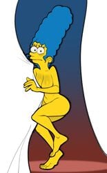 1girls 4th_wall_breaking breasts embarrassed embarrassed_nude_female enf female marge_simpson solo submarine_screw the_simpsons