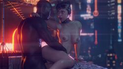 1boy 1girls 3d animated areolae aroused batman_(series) bouncing_breasts breasts catwoman catwoman_(injustice) completely_naked completely_nude dark-skinned_male dark_skin dc dc_comics excited eyewear_on_head female from_behind injustice_2 interracial kissing kissing_while_penetrated light-skinned_female light_skin looking_pleasured male nipples nude nude_female nude_male outdoors pussy selina_kyle sex slim_waist sound sunglasses tanlines thrusting timpossible vaginal_penetration video