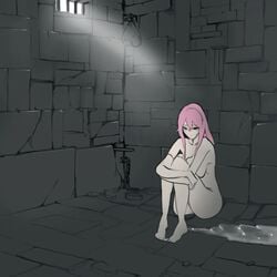 1girl 1girls animated barefoot behind_bars big_breasts cell character_request completely_nude completely_nude_female cosmos_(artist) female female_only full_body naked naked_female no_sound nude nude_female original pink_hair prison slave solo solo_female tagme video