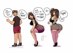 1boy 1girls ass ass_expansion ass_focus breast_expansion breasts female gender_transformation grumpy-tg hair_color_change hair_growth huge_ass mtf_transformation rule_63 transformation