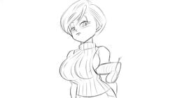 1girls animated breasts bulma_briefs clothed_sex disembodied_penis dragon_ball dragon_ball_super female female_only funsexydragonball huge_breasts large_penis milf monochrome no_eyewear no_sound paizuri penis_on_underboob penis_rubbing_breast penis_under_breasts shounen_jump sideboob solo solo_female sweater tagme underboob_paizuri video virgin_killer_sweater