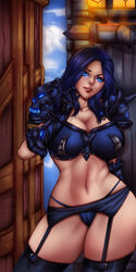 awesomeorange blue_hair death_knight death_knight_(warcraft) death_knight_armor female female_only human human_(warcraft) human_female large_breasts mostly_clothed narali skull skulls world_of_warcraft wow