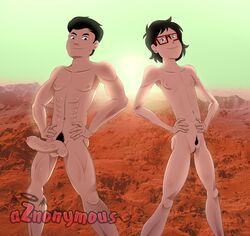 2boys abs areolae athletic athletic_male aznonymous balls black_hair brown_hair canyon cartoon_network cuntboy cuntboy/male dramatic_lighting duo duo_focus erection foreskin glasses hbo_max infinity_train intact intersex long_foreskin long_hair male male_focus male_only male_with_cuntboy min-gi_park muscular muscular_male nude penis pussy ryan_akagi skinny uncircumcised uncut unretracted_foreskin