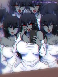 breast_expansion breasts comic corruption female gender_transformation ghost halloween mtf_transformation original original_character phone photo_bomb picture porniky possession rule_63 skin_color_change species_transformation transformation