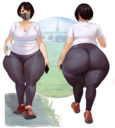 1girls ass bamboo_ale big_ass big_breasts big_butt bottom_heavy breasts brown_eyes brown_hair bubble_ass bubble_butt butt curvy dat_ass face_mask fat_ass female female_only huge_ass huge_butt large_ass large_breasts leggings original original_character plump plump_ass round_ass short_hair solo solo_female thick thick_ass thick_thighs thighs tight_clothing voluptuous wide_hips