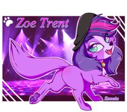 1girls anthro blush canine dog esmeia female female_only feral littlest_pet_shop looking_at_viewer open_mouth purple_fur solo zoe_trent