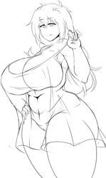 ass big_breasts big_butt breasts comicomryu delicia_(comicomryu) long_hair milf pussy ryumxr sketch