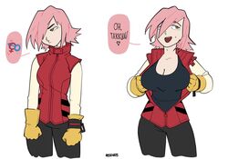 breasts flcl haruko_haruhara horny reddkats solo solo_female solo_focus teasing white_background