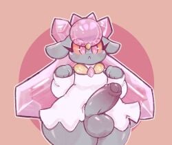2023 :< absurd_res anthro aroused balls big_balls big_eyes big_penis blush blush_lines closed_frown clothed clothing crossdressing diamond_(gem) diancie digital_media_(artwork) dress elemental_creature eyelashes femboy fingers floppy_ears foreskin front_view frown gem gem_creature generation_6_pokemon genitals geometric_background grey_body hi_res huge_balls huge_hips huge_penis huge_thighs humanoid_genitalia humanoid_penis legendary_pokemon looking_down looking_down_at_self male mineral_fauna moobs moogers mouth_closed mythical_pokemon nintendo outline partially_clothed partially_retracted_foreskin penis pink_eyes pokemon pokemon_(species) portrait pupils shaded shortstack shortstack_male simple_background soft_shading solo standing thick_thighs three-quarter_portrait three-quarter_view white_clothing white_dress white_outline white_pupils wide_hips yellow_sclera
