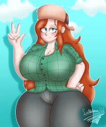 scribbleman123 wendy_corduroy disney gravity_falls 1girls 1girl female female_only female_focus boobs big_boobs boobs_bigger_than_head breasts big_breasts breasts_bigger_than_head breasts_focus boobs_focus freckles ginger ginger_hair ginger_female large_hips butt big_butt thighs thick_thighs hourglass_figure hourglass_figured_female hand_on_hip red_hair redhead redhead_female redheaded_female solo solo_focus solo_female clothing clothed fully_clothed fully_clothed_female clothes ear_piercing earrings freckles_on_face headwear looking_at_viewer blush blushing blushing_female blushing_at_viewer smile smiling smiling_at_viewer