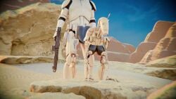 1boy 1boy1girl 1girls 2560x1440 3d 3d_animation 60fps amateur_artist animated armored_male armour b1_battle_droid bent_over big_ass big_breasts blender blender_(software) blender_cycles breasts_out clone_trooper desert desert_background disney doggy_style droid_(star_wars) dubious_consent faceless_male female female_penetrated female_robot functionally_nude_male gnightsound interspecies loop looping_animation male male_human male_penetrating_female no_sound nude_female obscured_face obscured_genitals obscured_penetration robot robot_girl robot_humanoid sex short_playtime shorter_than_10_seconds star_wars tagme vaginal_penetration video