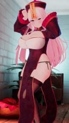 1girls 3d bouncing_breasts china_dress chinese_clothes cleavage cornelia_vr dancing huge_breasts indoors long_hair pink_hair solo tagme thighs video vrchat wide_hips yellow_eyes