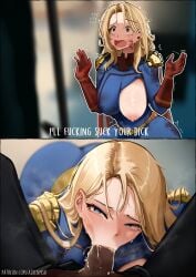 1boy 1girls :>= ashenmash begging begging_for_life begging_for_mercy big_breasts blonde blonde_female blonde_hair blood_stain blowjob blue_eyes blush blush_lines blushing breasts breasts_out clothing color cum cum_in_mouth cum_inside dark-skinned_male deepthroat defeated defeated_villainess dialogue dominant_male english_text excuse_me_sir_(the_boys) fellatio female female_focus femlander femsub genderswap hetero homelander huge_breasts i'll_fucking_suck_your_dick_(meme) indoors large_breasts light-skinned_female light_skin long_hair looking_at_partner looking_at_viewer male male_pov maledom mm nipples on_floor on_ground on_knees open_eyes open_mouth oral oral_sex partially_clothed penis_in_mouth pikipiesan pov rule_63 shaking straight submissive_female sucking sucking_penis tagme text the_boys torn_clothes torn_clothing trembling twitter_link unzipped unzipped_pants
