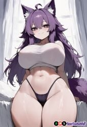 ahoge ai_generated ass ass_bigger_than_head big_ass big_boobs big_breasts big_thighs bikini_bottom boobies boobs boobs_bigger_than_head breasts breasts_bigger_than_head bubble_ass bubble_butt bursting_breasts bursting_butt crop_top curvaceous curvy curvy_figure dat_ass detailed_background digital_media_(artwork) dog_ears dog_girl dog_tail doggirl dumptruck_ass dumptruck_butt enormous_ass enormous_breasts enormous_thighs fat_ass female female_focus gigantic_ass gigantic_breasts gigantic_thighs hair_between_eyes hair_flaps highres hips hourglass_figure huge_ass huge_boobs huge_breasts huge_thighs huge_tits humongous_ass humongous_breasts humongous_thighs indoors kemonomimi large_ass large_breasts large_thighs legs long_hair massive_ass massive_breasts massive_thighs mature mature_female patreon_username petgirl petite pupils purple_ears purple_eyes purple_hair purple_tail round_ass round_breasts self_upload slim_waist smooth_skin thick thick_ass thick_hips thick_legs thick_thighs thighs thighs_bigger_than_head thong tits tits_bigger_than_head tori toriwoofs voluptuous waist watermark wavy_hair white_pupils white_skin white_skinned_female wide_hips wide_thighs wolf_ears wolf_tail woman