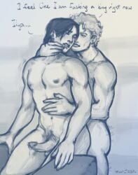 2boys anal anal_sex body_hair dialogue from_behind gay heated_rivalry ilya_rozanov romantic shane_hollander standing