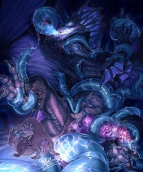 anal anal_penetration anus bodily_fluids butt claws cum dragon feral frill_(anatomy) genital_fluids genitals head_crest head_frill heizigui hi_res knot knotted_penis male mythological_creature mythological_scalie mythology pawpads penetration penis presenting presenting_hindquarters restrained restrained_by_tentacles ridged_penis scalie sharp_teeth solo tail teeth tentacle_cum tentacle_in_anus tentacle_in_urethra tentacle_penetration tentacles tentacles_around_arms tentacles_around_legs tentacles_around_penis tentacles_penetrating_male tongue tongue_out urethral urethral_penetration