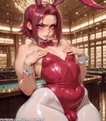 1boy ai_generated alternate_body_type balls big_ass big_eyes bimbo curvy fat_ass femboy femboy_only femboysmeat femboysub fit foot_fetish footwear genderswap_(ftm) hips long_hair makeup male male_only otoko_no_ko penis rule_63 serious_look sissy sissyfication small_breasts small_penis solo solo_femboy solo_male wide_hips red_hair blue_eyes code_geass kallen_stadtfeld bunnysuit red_bunnysuit white_stockings