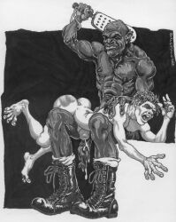 michael_kirwan traditional_media gay yaoi original tagme male male_only monochrome 2003 dated