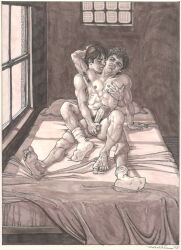 michael_kirwan traditional_media gay yaoi original tagme male male_only partially_colored 1990 dated