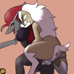 1:1 aiden_laninga anal anal_penetration anus balls black_body black_fur bodily_fluids canid canine cum cum_in_ass cum_inside darknsfwindie digital_media_(artwork) dominic_armois duo ear_piercing ear_ring fan_character fur generation_5_pokemon generation_7_pokemon genital_fluids genitals hi_res lycanroc male male/male male_penetrated male_penetrating male_penetrating_male mammal midnight_lycanroc nintendo penetration penis piercing pokemon pokemon_(species) pokemon_mystery_dungeon ring_piercing romantic romantic_couple sex simple_background smile smirk spike_chunsoft standing standing_sex tail tears tongue tongue_out wanderlust white_body white_fur zoroark