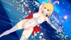 1girls 3d 3d_(artwork) ahoge arcueid_brunestud arms_behind_back big_breasts blonde_hair blush bunny_ears choker curvy high_boots hips huge_breasts koikatsu large_breasts melty_blood navel plump red_eyes ribbon shapely short_hair sleeve_gloves thick_thighs tsukihime tummy type-moon vampire vampire_girl voluptuous wide wide_hips