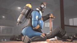 1boy 1girls 3d animated ass ass_worship big_ass big_breasts bodysuit boots bouncing_breasts breasts clothed clothing facesitting female fempyro gas_mask gif latex male mask nipple_bulge nipples pyro pyro_(team_fortress_2) sitting sitting_on_face sitting_on_person skin_tight source_filmmaker straight suffocation tappysfm team_fortress_2 thigh_boots thighhighs tight_clothing valve