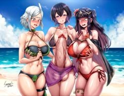 1futa 2girls absurdres alternate_costume alternate_version_available balls bangs beach big_breasts bikini black_bikini black_hair black_swimsuit blue_sky breast_grab breasts cameltoe circlet clothed clothing covered_nipples criss-cross_halter double_breast_grab erection family female fire_emblem fire_emblem_awakening fire_emblem_heroes front-tie_bikini_top front-tie_top futa_on_female futa_with_female futanari gigantic_penis grabbing_another&#039;s_breast gradient_hair green_bikini green_swimsuit grey_hair groping hagane_ryusuke halterneck highres huge_cock human incest jewelry large_breasts licking_lips light-skinned_female light-skinned_futanari light_skin long_hair morgan_(female)_(fire_emblem) morgan_(fire_emblem) morgan_(fire_emblem)_(female) mostly_nude mother_and_daughter multicolored_hair multiple_girls naughty_face navel nintendo noire_(fire_emblem) noire_(summer)_(fire_emblem) o-ring o-ring_bikini ocean official_alternate_costume outdoors penis penis_awe purple_hair red_bikini red_swimsuit ryusuke_kh_(ryusuke_kyte_hagane) short_hair siblings side-tie_bikini_bottom sisters sky standing stomach swimsuit tharja_(fire_emblem) tharja_(fire_emblem)tharja_(summer)_(fire_emblem) tharja_(summer)_(fire_emblem) thick_thighs thighlet thighs tiara tongue tongue_out veins veiny_penis white_hair