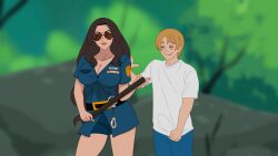 animated big_ass big_breasts discreenvision glasses groping inusen police policewoman susanna_(discreenvision) tagme the_secret_of_the_house