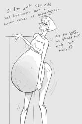 1girls after_sex alien alien_girl alien_humanoid big_belly blush female gem_(species) huge_belly hyper_belly hyper_pregnancy pearl_(steven_universe) pregnant putricia solo steven_universe