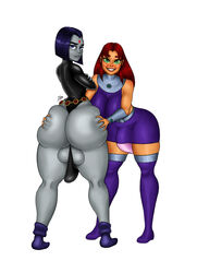 2futas allop ass ass_focus ass_grab ass_worship big_ass big_balls big_breasts big_butt big_penis black_hair black_hair_bottom bulge butt_grab dc dc_comics domination futa_on_futa futa_only futa_with_futa futanari huge_breasts huge_butt leotard light_hair_on_dark_hair looking_at_viewer pinup presenting_hindquarters purple_eyes purple_hair rachel_roth raven_(dc) red_hair red_hair_on_black_hair red_hair_top smile starfire teen_titans thick_ass thick_legs thick_thighs voluptuous white_background