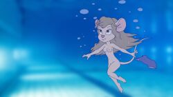 1girls chip_'n_dale_rescue_rangers disney gadget_hackwrench marmelmm mouse nude pool school_swimsuit solo swimming swimsuit tagme underwater