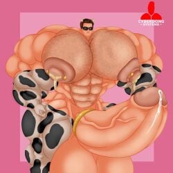 bodybuilder hyper hyper_balls hyper_cock hyper_genitalia hyper_penis hyper_testicles kindaporn male male_only muscles muscular muscular_arms muscular_male