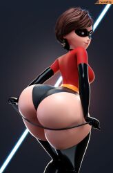 1girls 3d alternate_version_available ass ass_focus big_ass curvy curvy_body curvy_female curvy_figure curvy_hips disney dumptruck_ass dumptruck_butt elastigirl eye_mask helen_parr hero_outfit huge_ass large_ass looking_at_viewer looking_back milf pawg pixar pixar_mom short_hair smitty34 tagme the_incredibles the_incredibles_2 thick_thighs thighhighs thong voluptuous voluptuous_female wide_hips wip