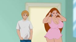 animated big_ass big_breasts cheating debra_(discreenvision) discreenvision inusen milf tagme the_secret_of_the_house very_long_hair