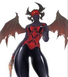 1girls demon demon_girl female hellsinger latex metal:_hellsinger red_skin spacemaxmarine tagme