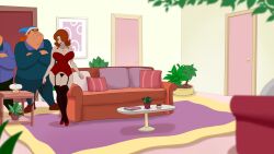 big_ass big_breasts cheating cili_(disscreenvision) discreenvision dominatrix inusen milf pubic_hair red_hair tagme the_secret_of_the_house