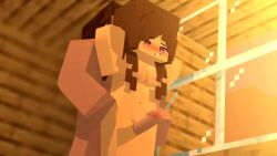 1boy 1girls 3d animated big_breasts blush heart-shaped_pupils jeonghyeon59066 loop minecraft moaning moaning_in_pleasure nude_female nude_male original_character small_breasts sound steve_(minecraft) tagme thigh_sex video