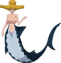 big_breasts charlotte_praline completely_naked completely_naked_female completely_nude completely_nude_female female female_only full_body lionprideart mermaid mermaid_girl naked naked_female nude nude_female one_piece shark_tail smile transparent_background