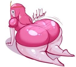 1girls adventure_time all_fours ass ass_in_dress big_ass bottom_heavy bubble_butt clothing dress fat_ass female female_only huge_ass large_ass looking_back massive_ass mrmelted pantylines pink_body pink_hair pink_skin png princess_bubblegum reference solo thick_ass thick_thighs wide_hips