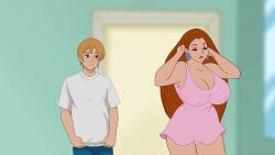 animated big_ass big_breasts cheating debra_(discreenvision) discreenvision inusen milf tagme the_secret_of_the_house very_long_hair